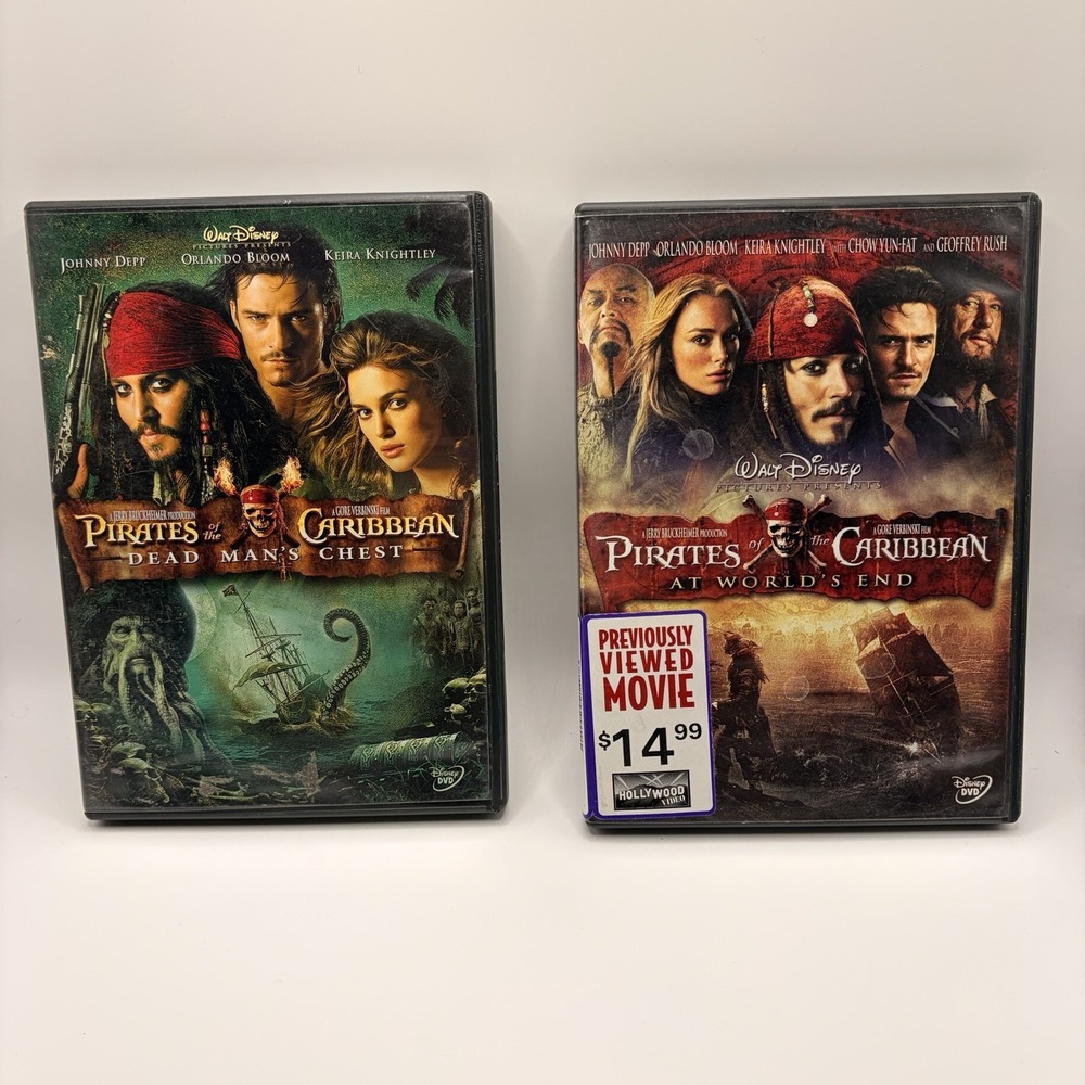 Pirates Caribbean DVD Lot Of 2, Dead Man’s Chest Disc 1 + At World’s End Disney